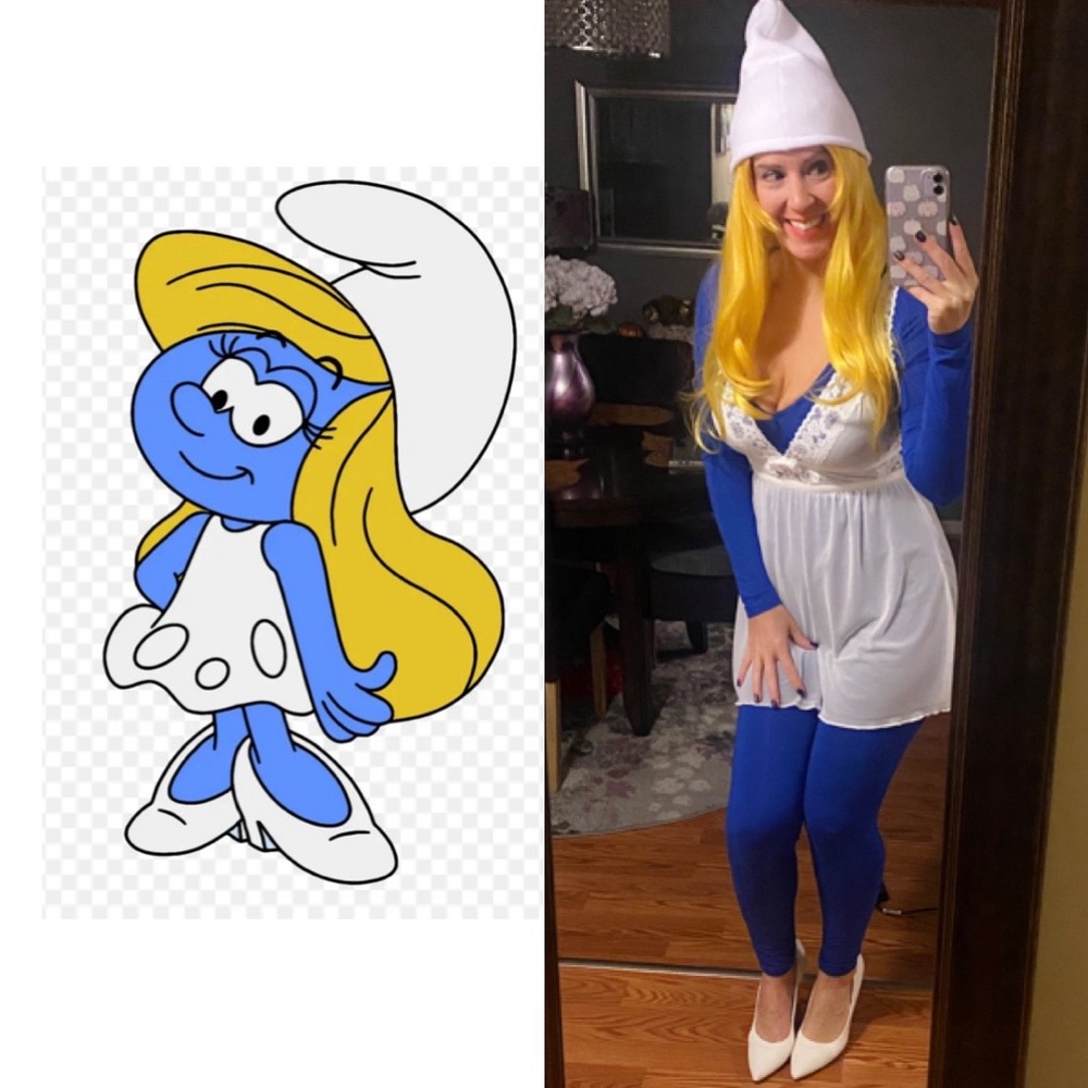 Blue and White Costume Set